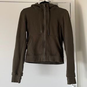 Army Green Lululemon Scuba Zip Up